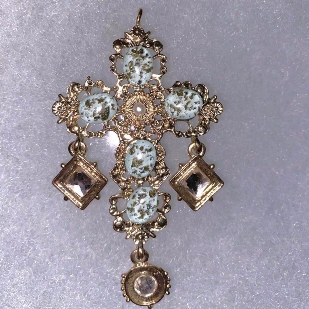 Handmade Gold Cross Necklace Pendant✨